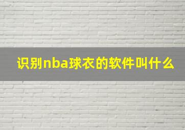 识别nba球衣的软件叫什么