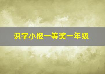 识字小报一等奖一年级