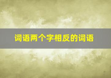 词语两个字相反的词语