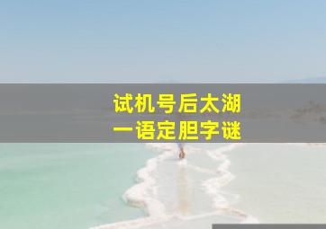 试机号后太湖一语定胆字谜