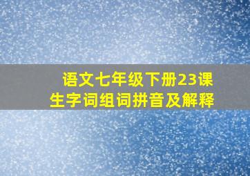 语文七年级下册23课生字词组词拼音及解释