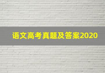 语文高考真题及答案2020