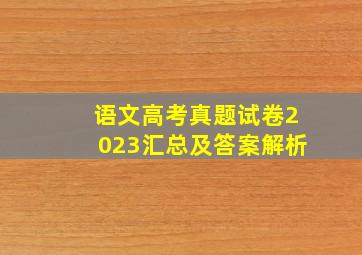 语文高考真题试卷2023汇总及答案解析