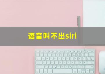 语音叫不出siri