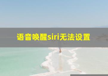 语音唤醒siri无法设置