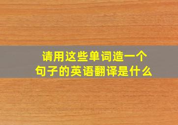 请用这些单词造一个句子的英语翻译是什么