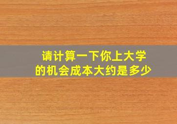 请计算一下你上大学的机会成本大约是多少