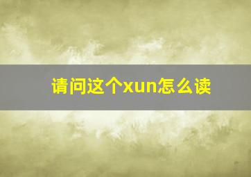 请问这个xun怎么读