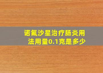 诺氟沙星治疗肠炎用法用量0.1克是多少