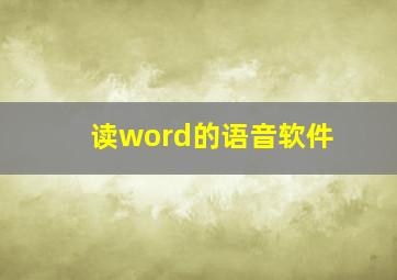 读word的语音软件