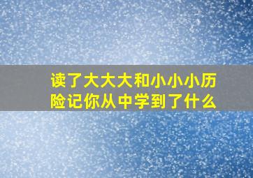 读了大大大和小小小历险记你从中学到了什么