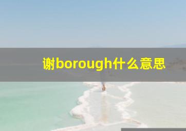 谢borough什么意思