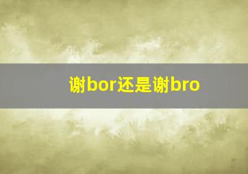 谢bor还是谢bro