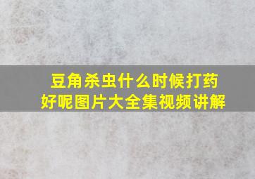 豆角杀虫什么时候打药好呢图片大全集视频讲解