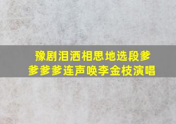 豫剧泪洒相思地选段爹爹爹爹连声唤李金枝演唱