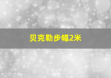 贝克勒步幅2米