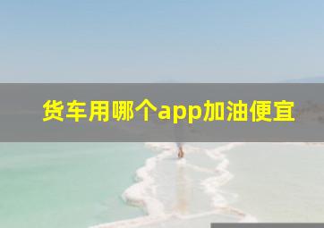 货车用哪个app加油便宜