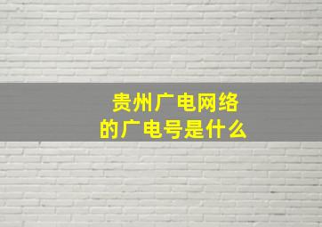 贵州广电网络的广电号是什么