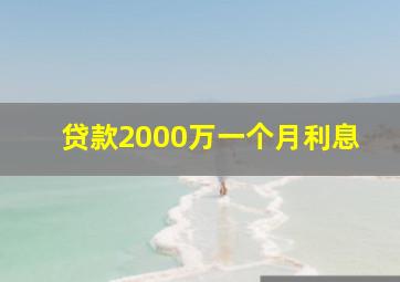 贷款2000万一个月利息