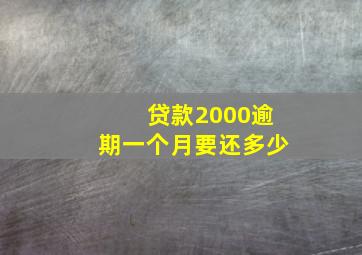 贷款2000逾期一个月要还多少