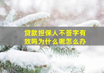 贷款担保人不签字有效吗为什么呢怎么办