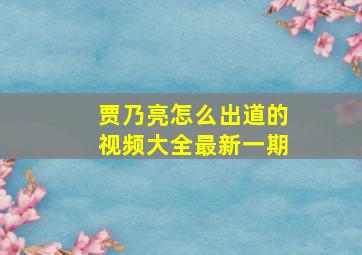 贾乃亮怎么出道的视频大全最新一期