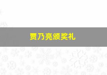 贾乃亮颁奖礼