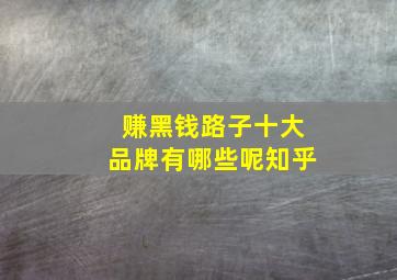 赚黑钱路子十大品牌有哪些呢知乎