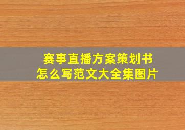 赛事直播方案策划书怎么写范文大全集图片