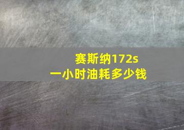 赛斯纳172s一小时油耗多少钱