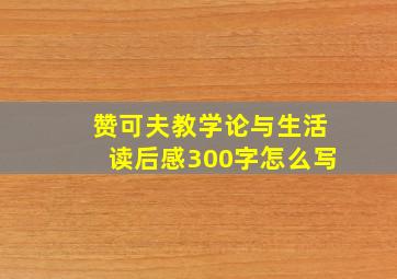 赞可夫教学论与生活读后感300字怎么写