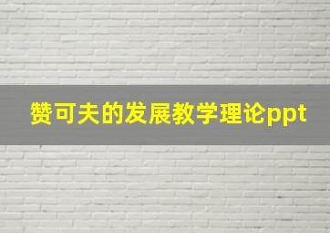 赞可夫的发展教学理论ppt