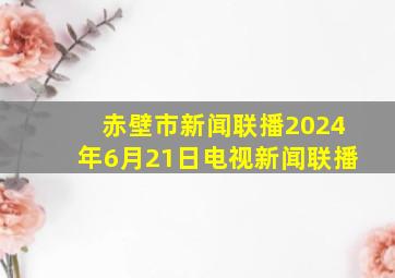 赤壁市新闻联播2024年6月21日电视新闻联播