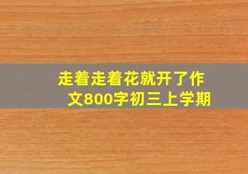 走着走着花就开了作文800字初三上学期