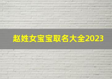 赵姓女宝宝取名大全2023