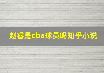 赵睿是cba球员吗知乎小说