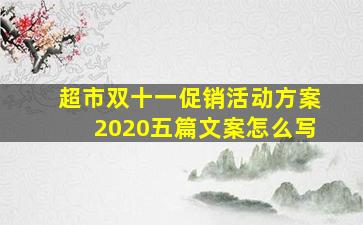 超市双十一促销活动方案2020五篇文案怎么写