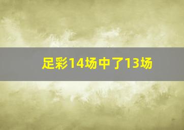 足彩14场中了13场