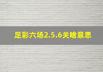 足彩六场2.5.6关啥意思