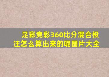 足彩竞彩360比分混合投注怎么算出来的呢图片大全