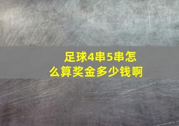 足球4串5串怎么算奖金多少钱啊