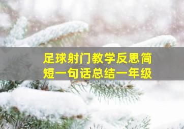 足球射门教学反思简短一句话总结一年级