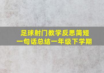 足球射门教学反思简短一句话总结一年级下学期