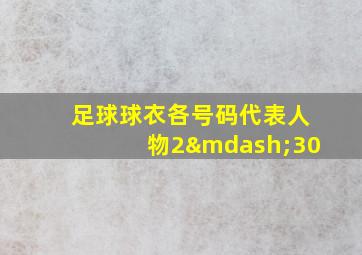 足球球衣各号码代表人物2—30