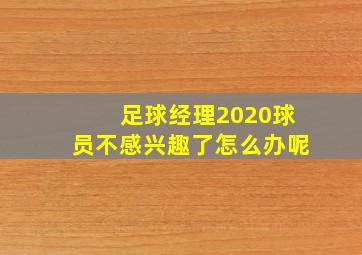 足球经理2020球员不感兴趣了怎么办呢