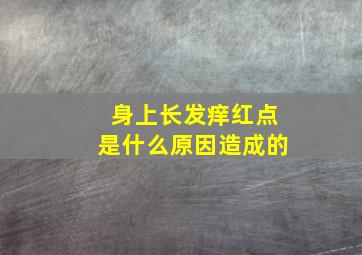 身上长发痒红点是什么原因造成的