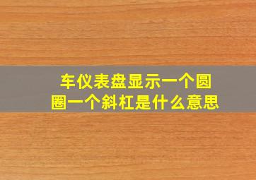 车仪表盘显示一个圆圈一个斜杠是什么意思