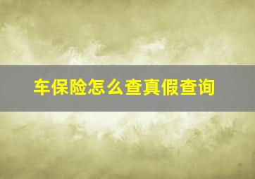 车保险怎么查真假查询