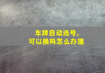 车牌自动选号,可以换吗怎么办理