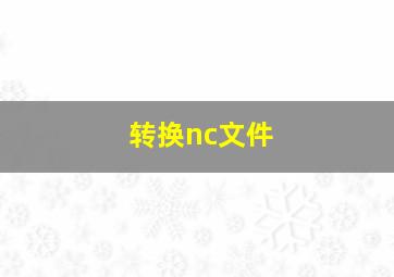 转换nc文件